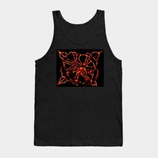 FIRE ORANGE GLASS ROSE Tank Top